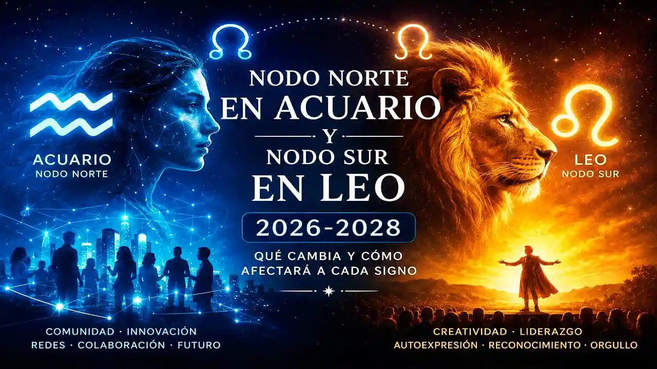 Nodo Norte en Acuario y Nodo Sur en Leo 2026-2028: qué cambia y cómo afectará a cada signo