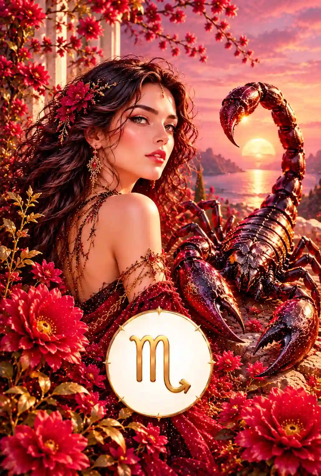 Ilustración zodiacal de Escorpio