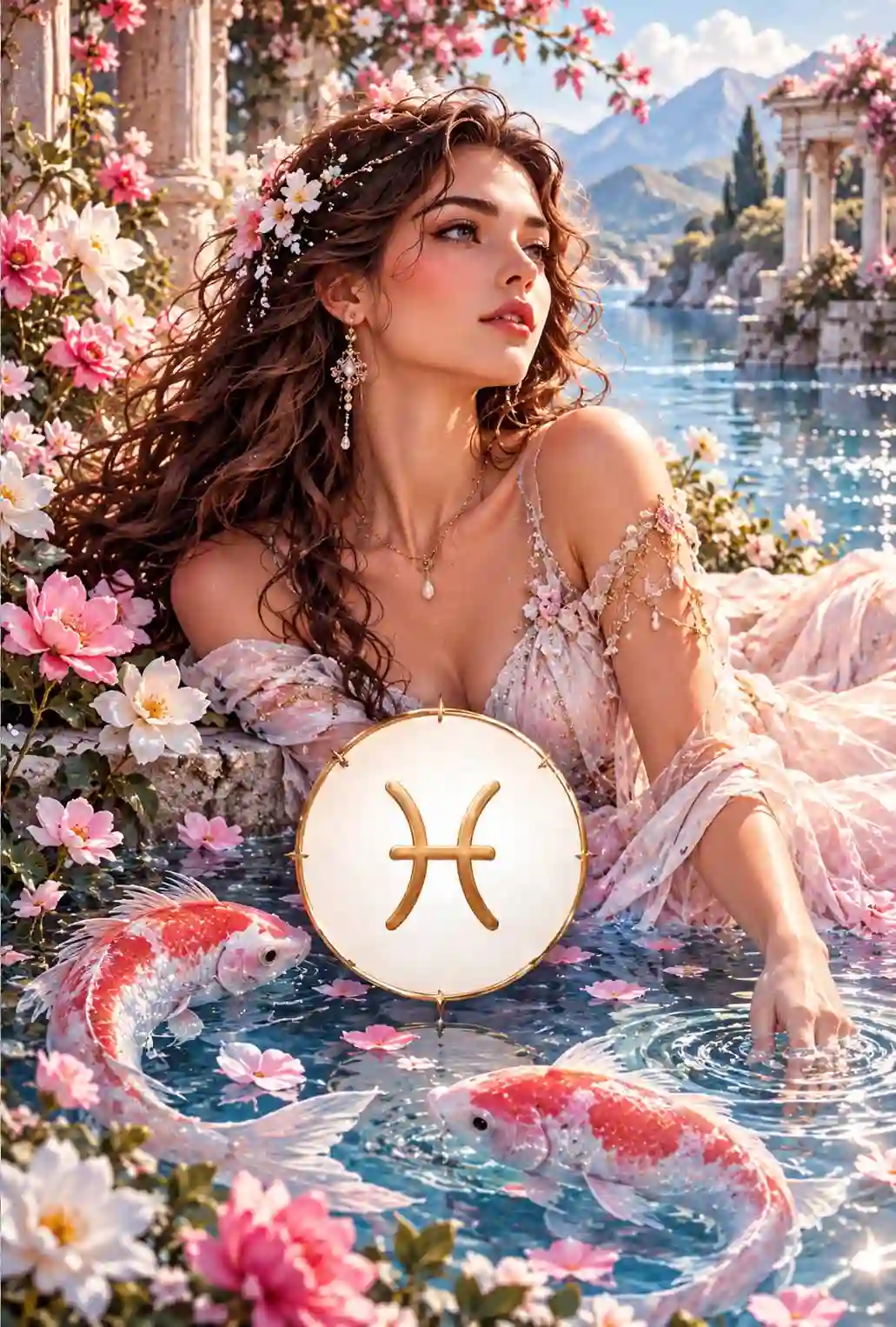 Ilustración zodiacal de Piscis